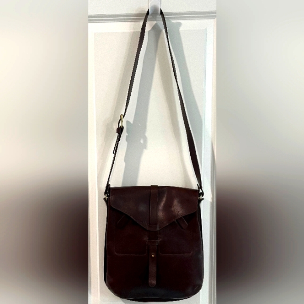 Johnny Farah Handmade Dk Brown Leather Messenger Bag with Handforged Bra…